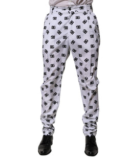 White Logo Cotton Skinny Denim Trouser Pants Dolce & Gabbana