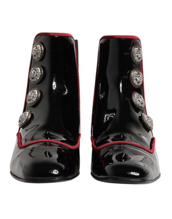 Black Jackie Buttoned Chelsea Boots Shoes Dolce & Gabbana
