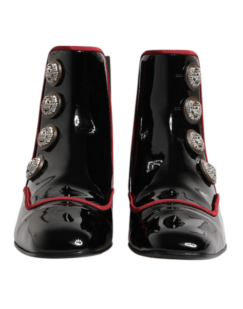 Black Jackie Buttoned Chelsea Boots Shoes Dolce & Gabbana