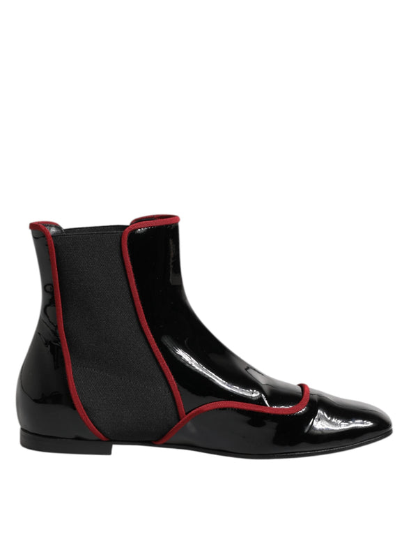 Black Jackie Buttoned Chelsea Boots Shoes Dolce & Gabbana