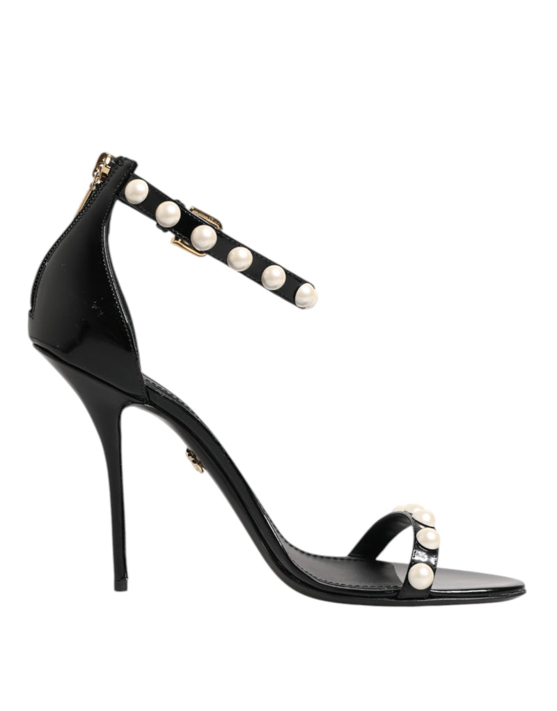 Black KEIRA Pearl Embellished Sandals Shoes Dolce & Gabbana