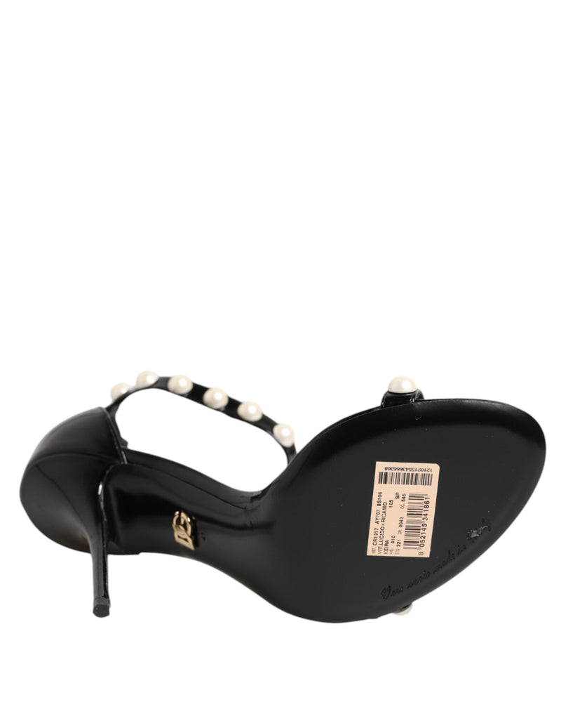 Black KEIRA Pearl Embellished Sandals Shoes Dolce & Gabbana