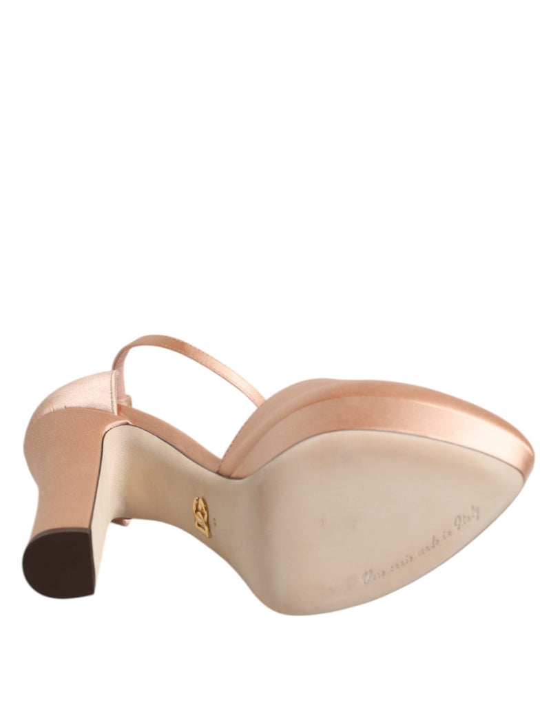 Pink Block Heels Ankle Strap Sandals Shoes Dolce & Gabbana