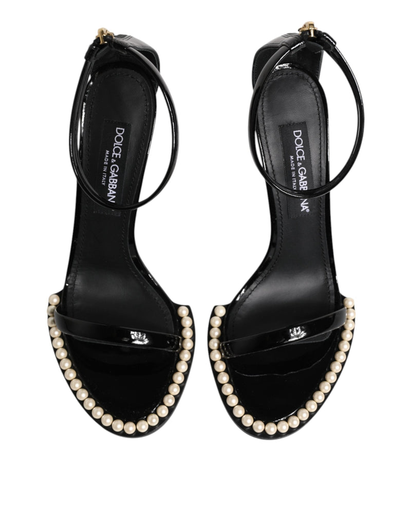 Black KEIRA Pearl Embellished Sandals Shoes Dolce & Gabbana