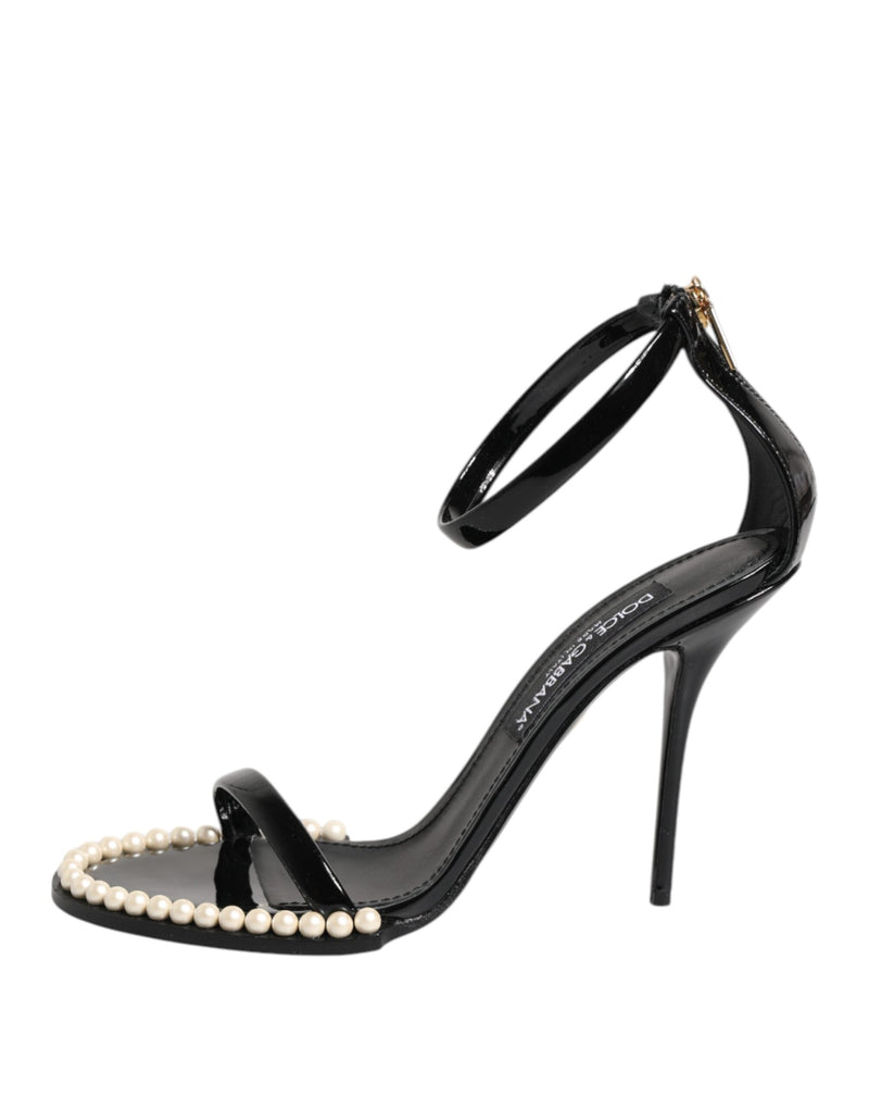 Black KEIRA Pearl Embellished Sandals Shoes Dolce & Gabbana
