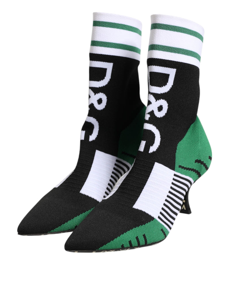 Green Stretch Sock Style Ankle Boots Shoes Dolce & Gabbana