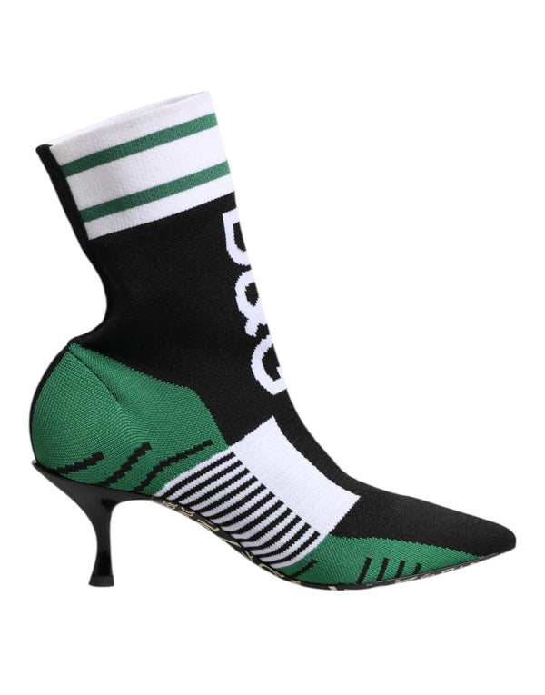 Green Stretch Sock Style Ankle Boots Shoes Dolce & Gabbana