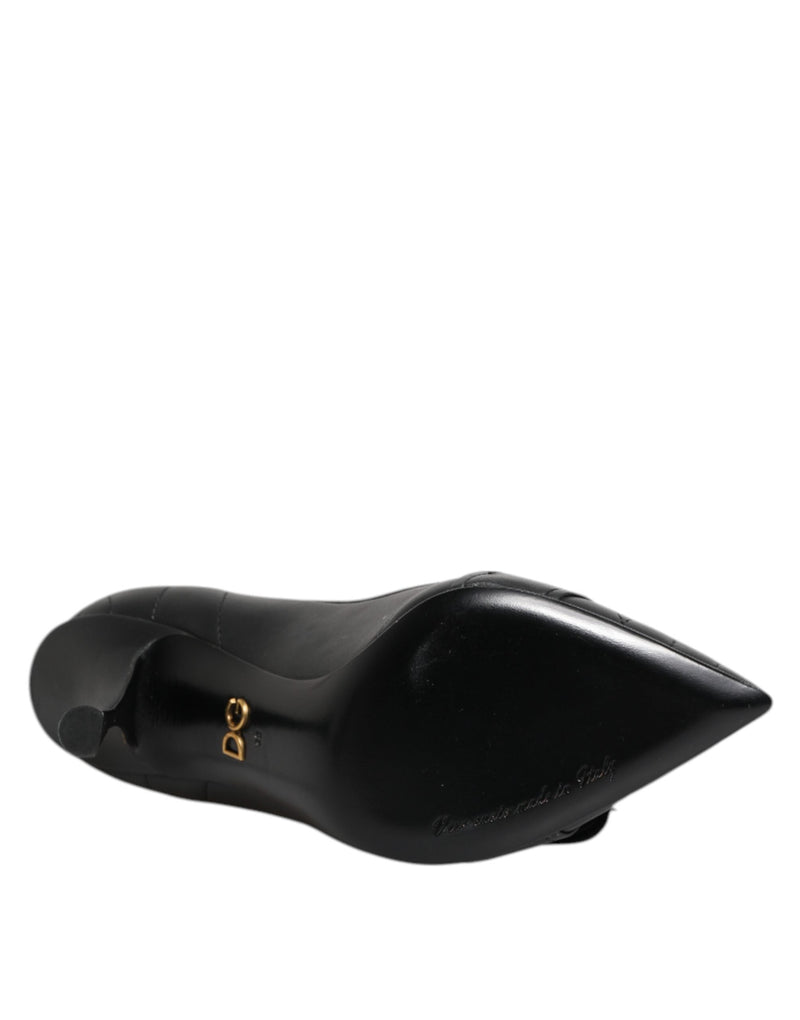 Black Devotion Leather Heels Pumps Shoes Dolce & Gabbana