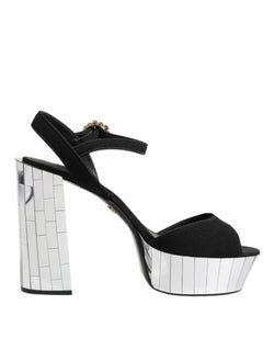 Black Crystal Ankle Strap Keira Sandal Shoes Dolce & Gabbana