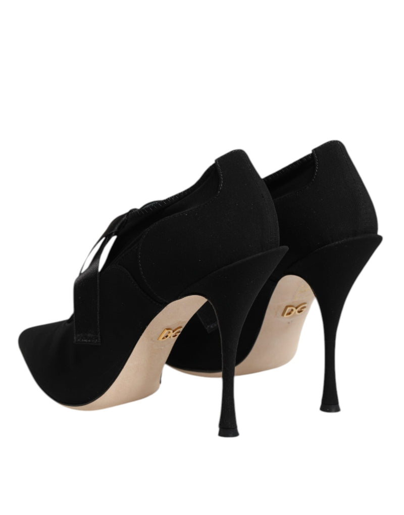 Black Lace Up Stiletto Heels Pumps Shoes Dolce & Gabbana