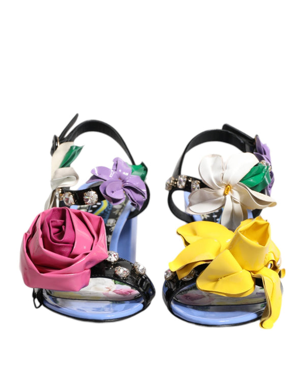 Multicolor Floral Crystal KEIRA Sandals Shoes Dolce & Gabbana