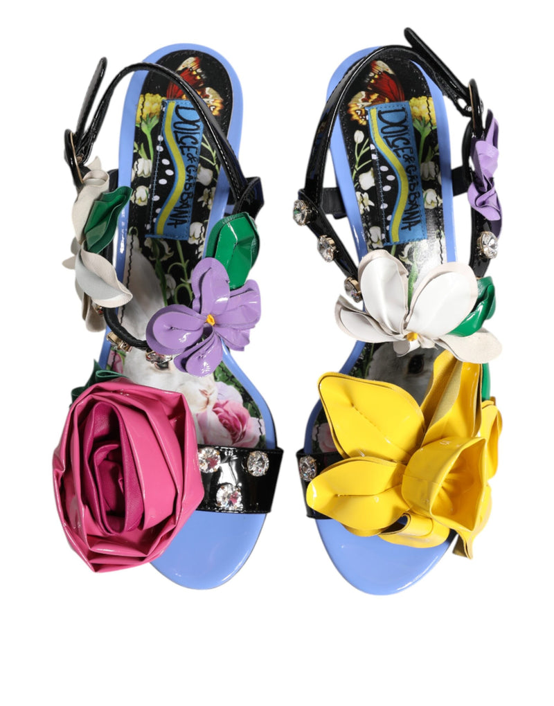 Multicolor Floral Crystal KEIRA Sandals Shoes Dolce & Gabbana