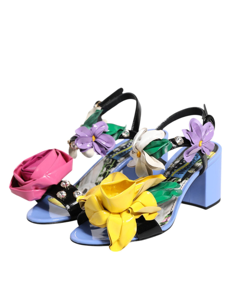 Multicolor Floral Crystal KEIRA Sandals Shoes Dolce & Gabbana