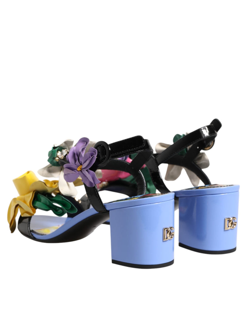 Multicolor Floral Crystal KEIRA Sandals Shoes Dolce & Gabbana