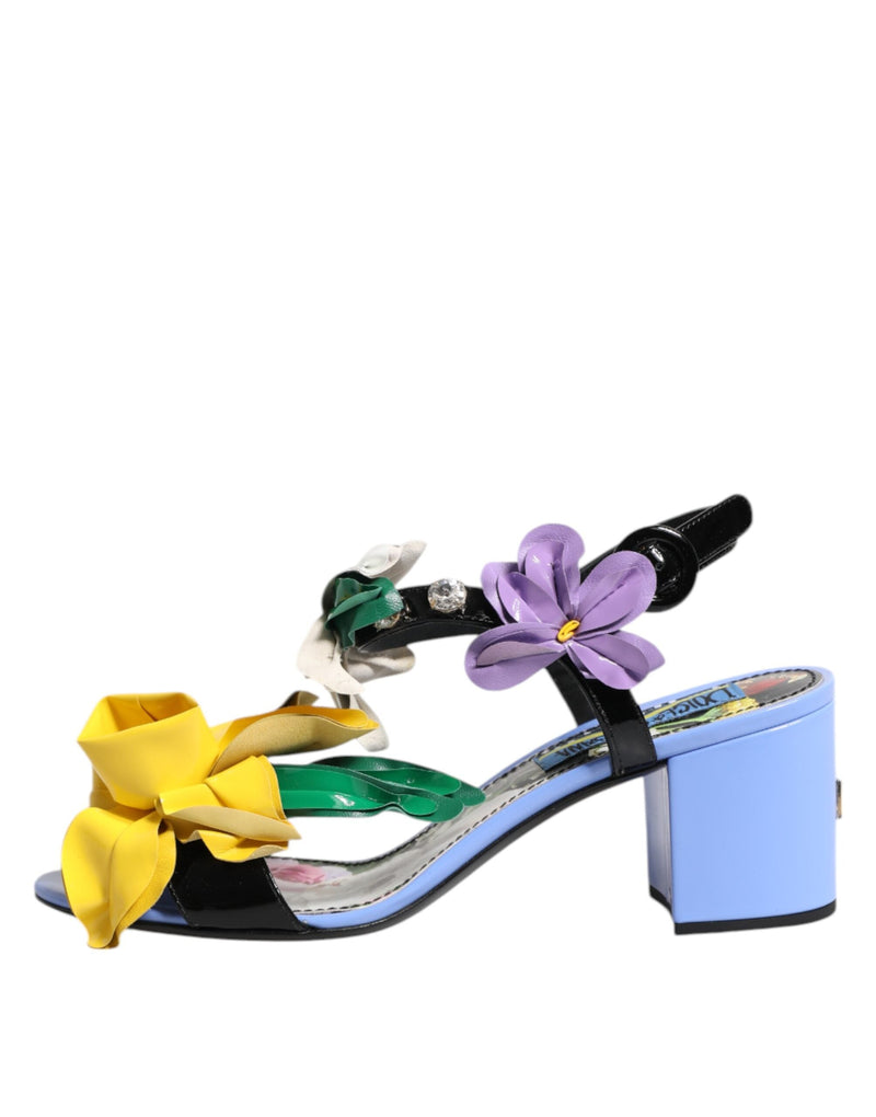 Multicolor Floral Crystal KEIRA Sandals Shoes Dolce & Gabbana