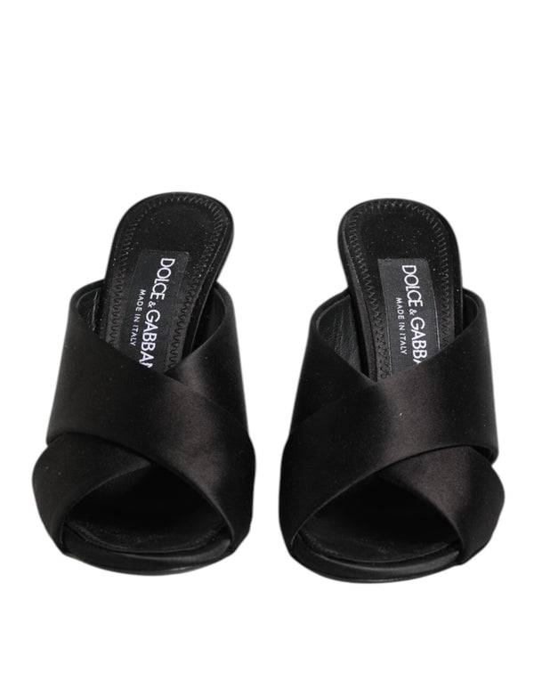 Black Keira Baroque High Heel Sandals Shoes Dolce & Gabbana
