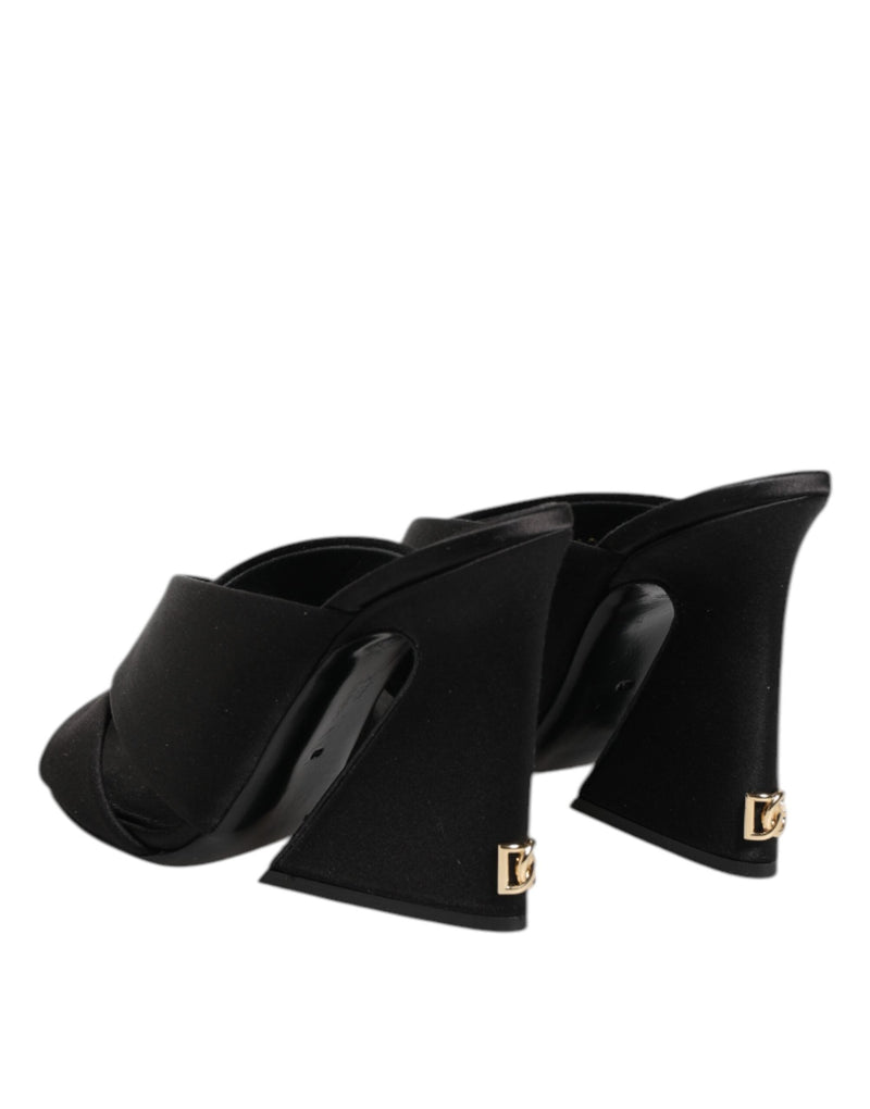 Black Keira Baroque High Heel Sandals Shoes Dolce & Gabbana