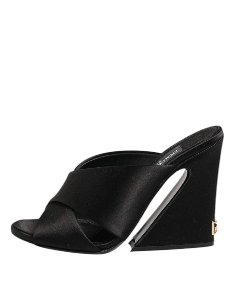 Black Keira Baroque High Heel Sandals Shoes Dolce & Gabbana
