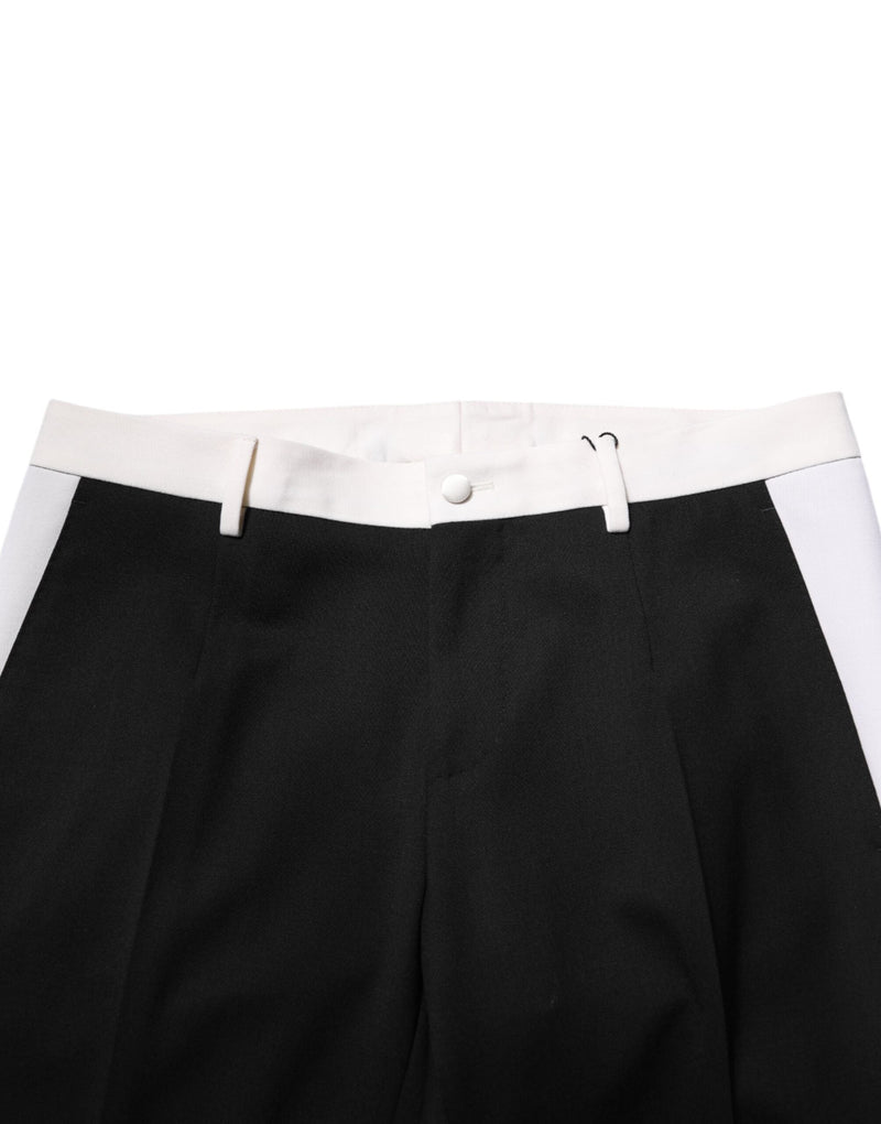 Black White Stripe Wool Men Trouser Pants Dolce & Gabbana