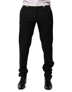 Black White Stripe Wool Men Trouser Pants Dolce & Gabbana