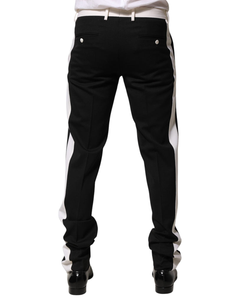 Black White Stripe Wool Men Trouser Pants Dolce & Gabbana