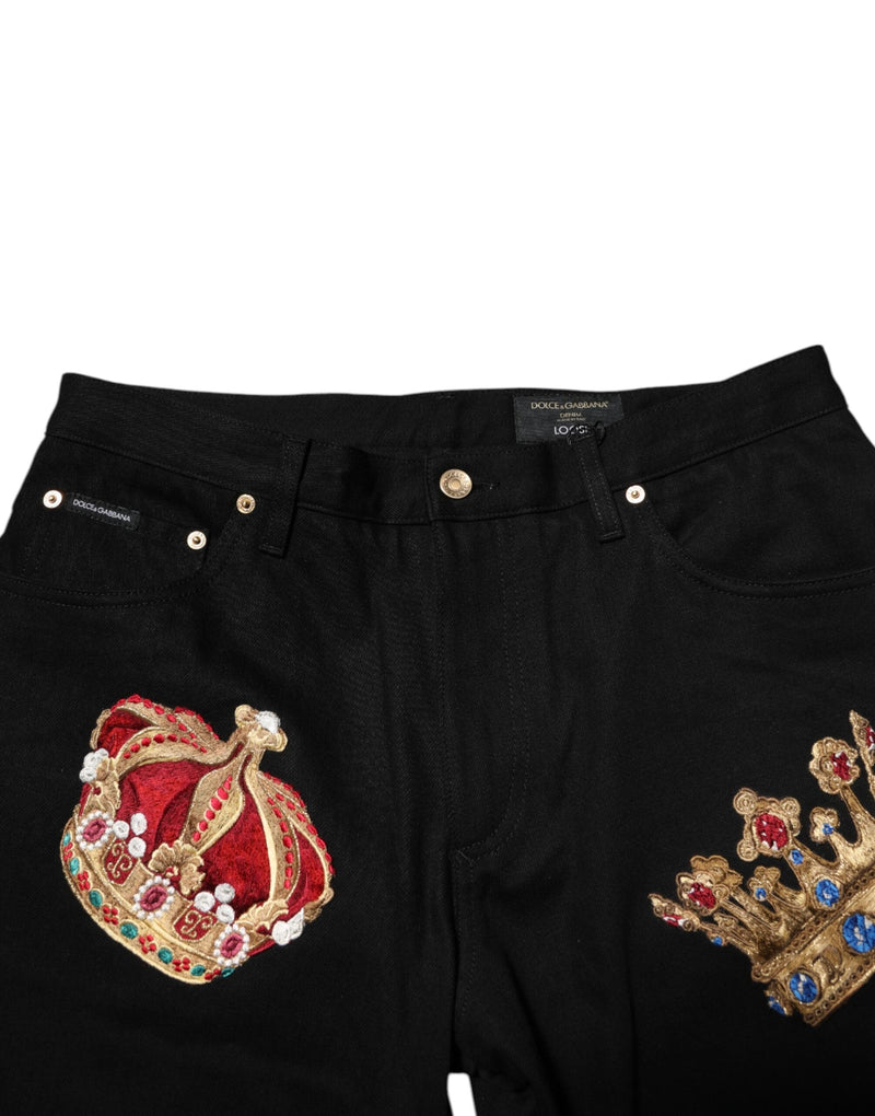 Black Baroque Royal Men Dress Trouser Pants Dolce & Gabbana