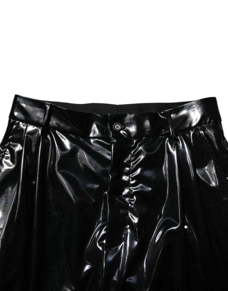 Black Polyester Mid Waist Men Trouser Pants Dolce & Gabbana