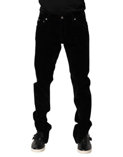 Black Cotton Men Dress Formal Trouser Pants Dolce & Gabbana