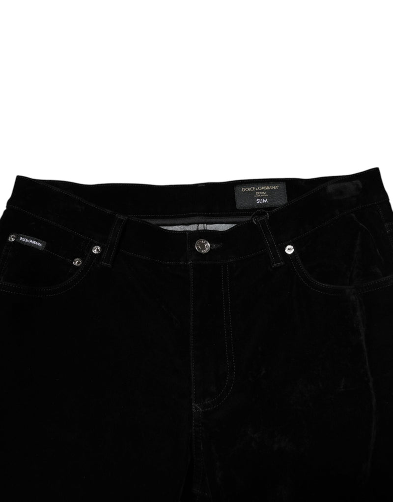 Black Cotton Men Dress Formal Trouser Pants Dolce & Gabbana