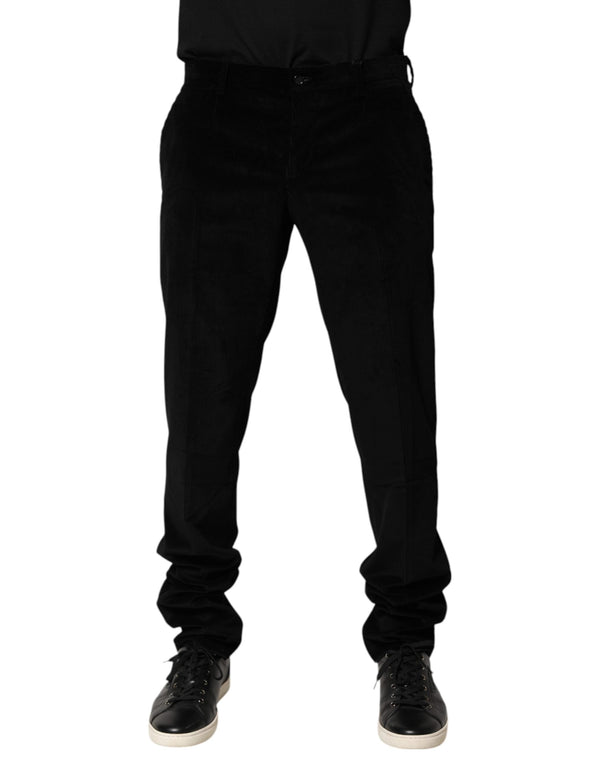 Black Cotton Men Dress Formal Trouser Pants Dolce & Gabbana