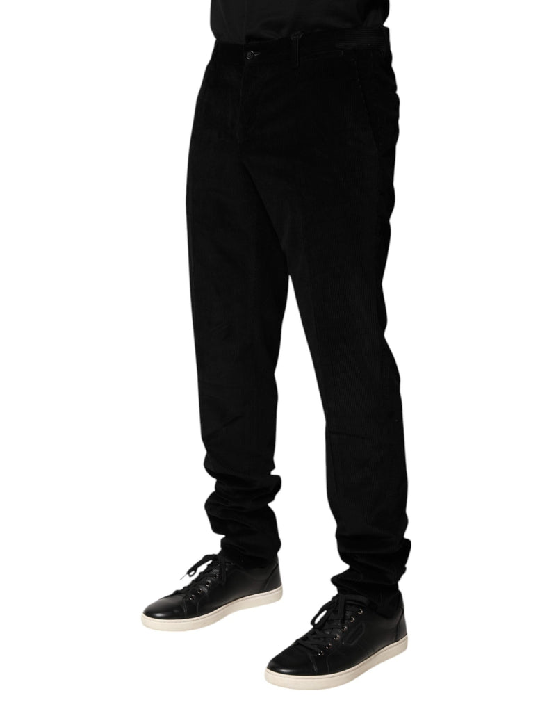 Black Cotton Men Dress Formal Trouser Pants Dolce & Gabbana