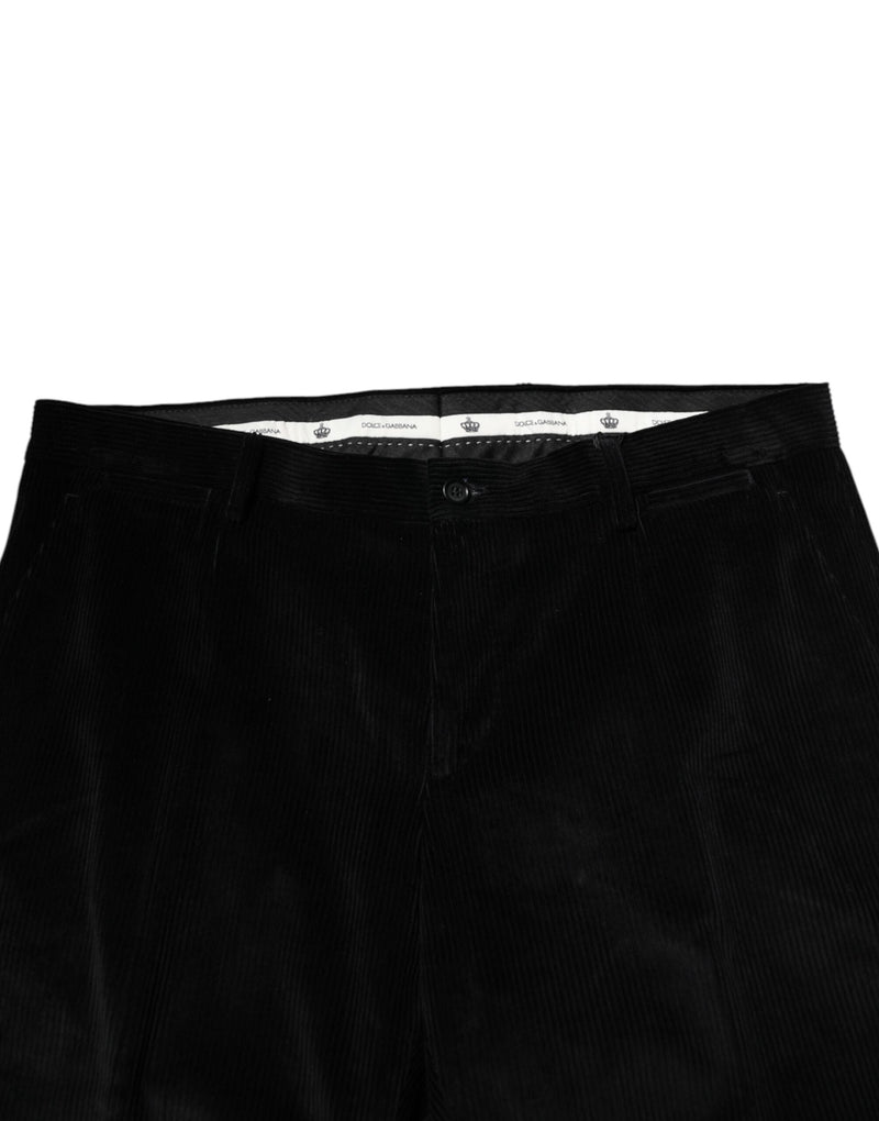 Black Cotton Men Dress Formal Trouser Pants Dolce & Gabbana