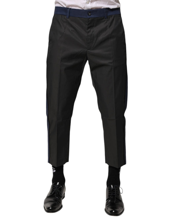 Gray Blue Cotton 3/4 Chinos Crop Trouser Pants Dolce & Gabbana
