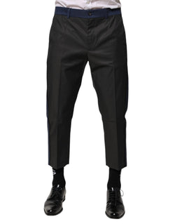 Gray Blue Cotton 3/4 Chinos Crop Trouser Pants Dolce & Gabbana