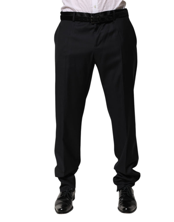 Black Wool Men Formal Dress Trouser Pants Dolce & Gabbana