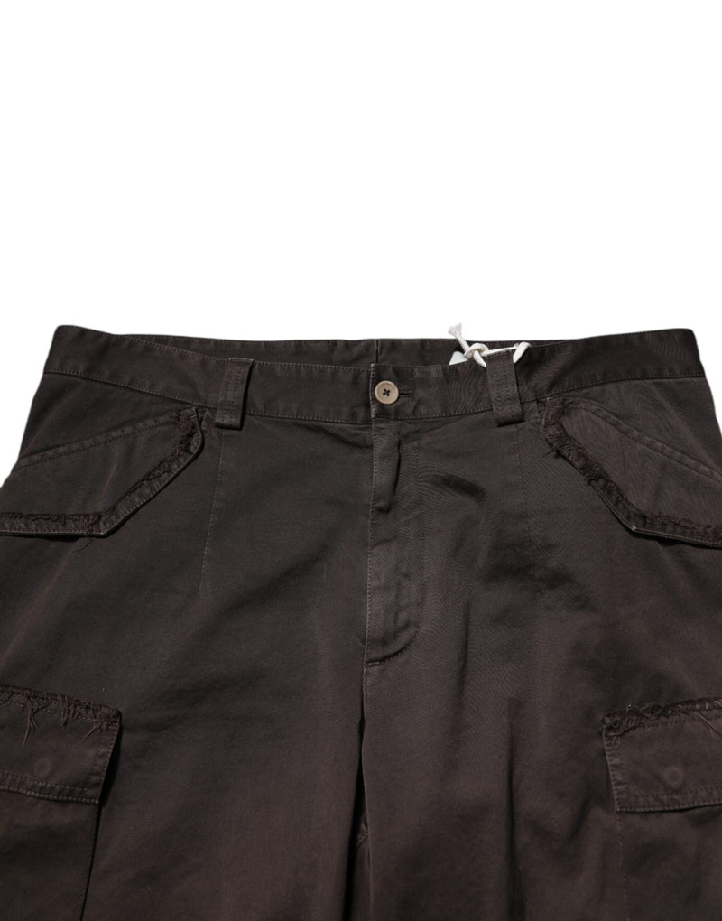 Brown Cotton Stretch Cargo Men Trouser Pants Dolce & Gabbana