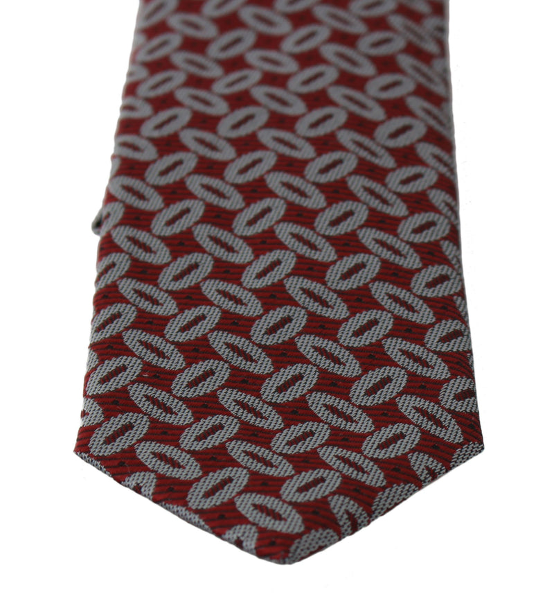 Elegant Red Printed Silk Neck Tie Dolce & Gabbana