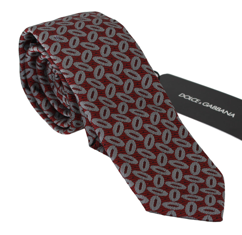 Elegant Red Printed Silk Neck Tie Dolce & Gabbana