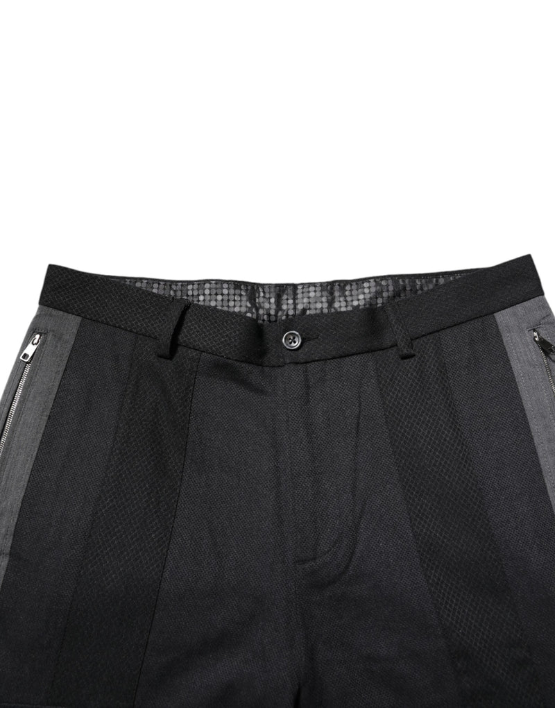 Black Gray Cotton Dress Formal Trouser Pants Dolce & Gabbana