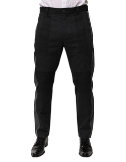 Black Gray Cotton Dress Formal Trouser Pants Dolce & Gabbana