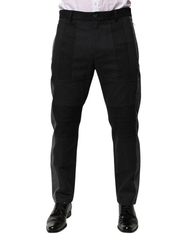 Black Gray Cotton Dress Formal Trouser Pants Dolce & Gabbana