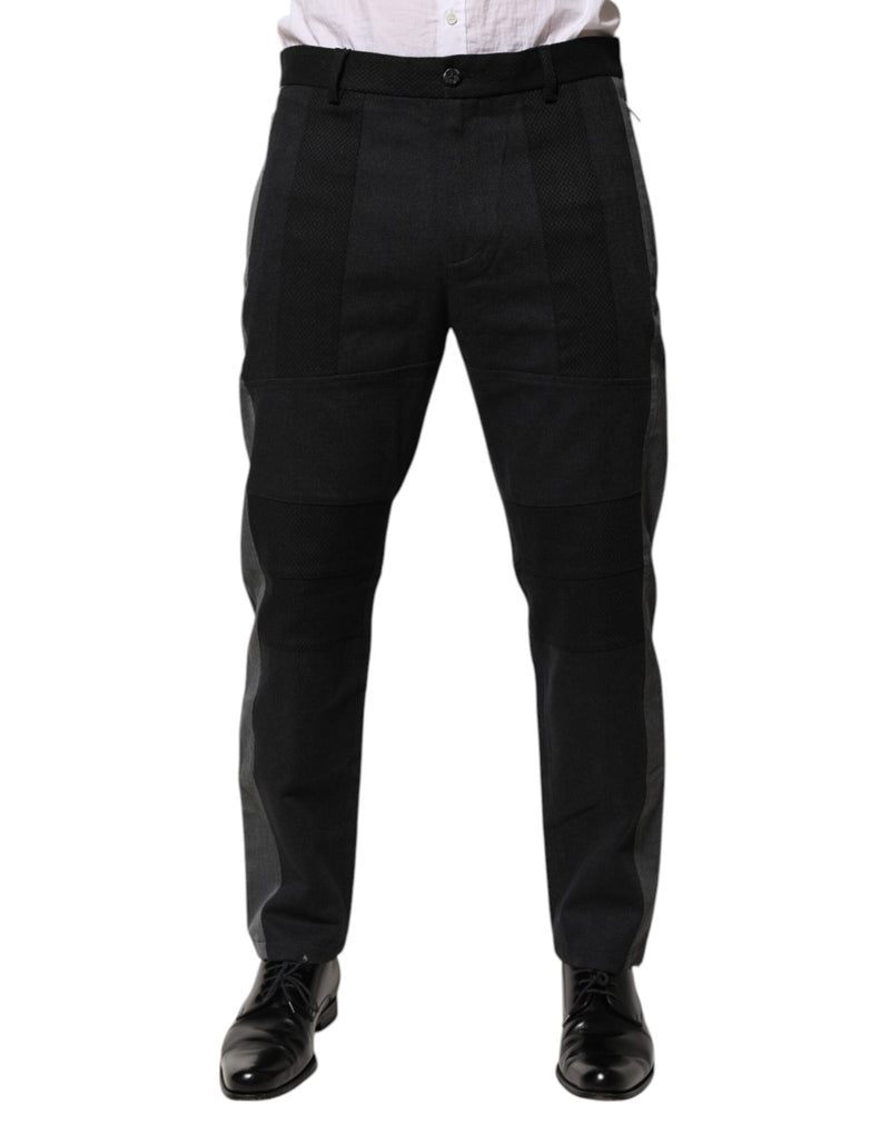 Black Gray Cotton Dress Formal Trouser Pants Dolce & Gabbana