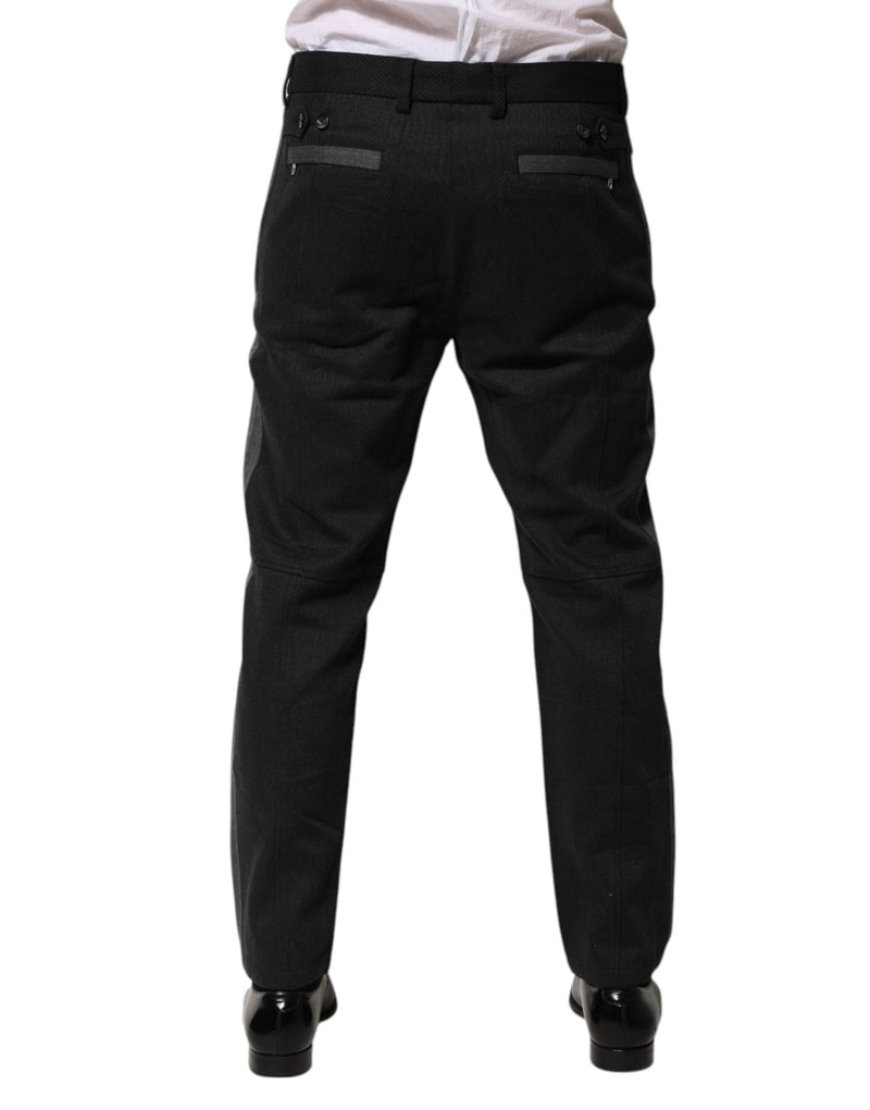 Black Gray Cotton Dress Formal Trouser Pants Dolce & Gabbana