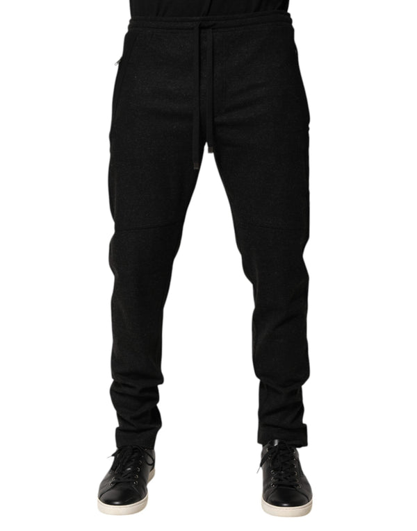 Marl Black Wool Blend Jogger Sweatpants Pants Dolce & Gabbana