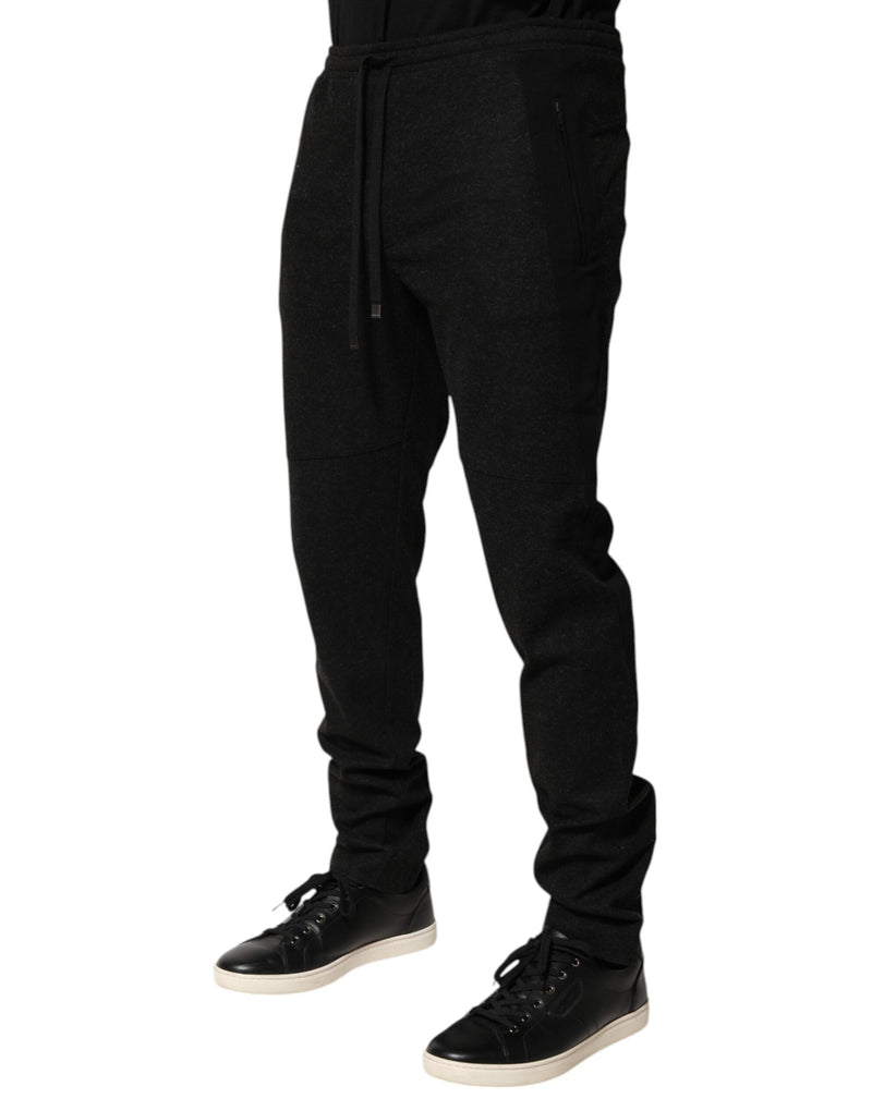 Marl Black Wool Blend Jogger Sweatpants Pants Dolce & Gabbana