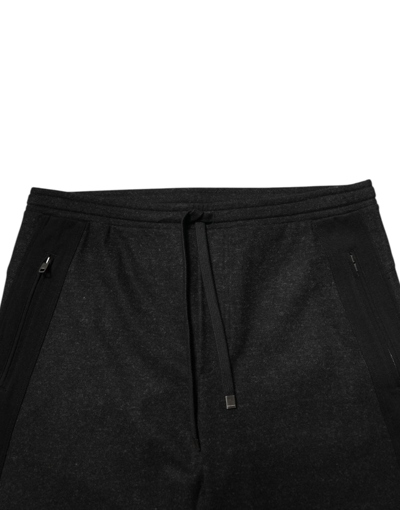 Marl Black Wool Blend Jogger Sweatpants Pants Dolce & Gabbana