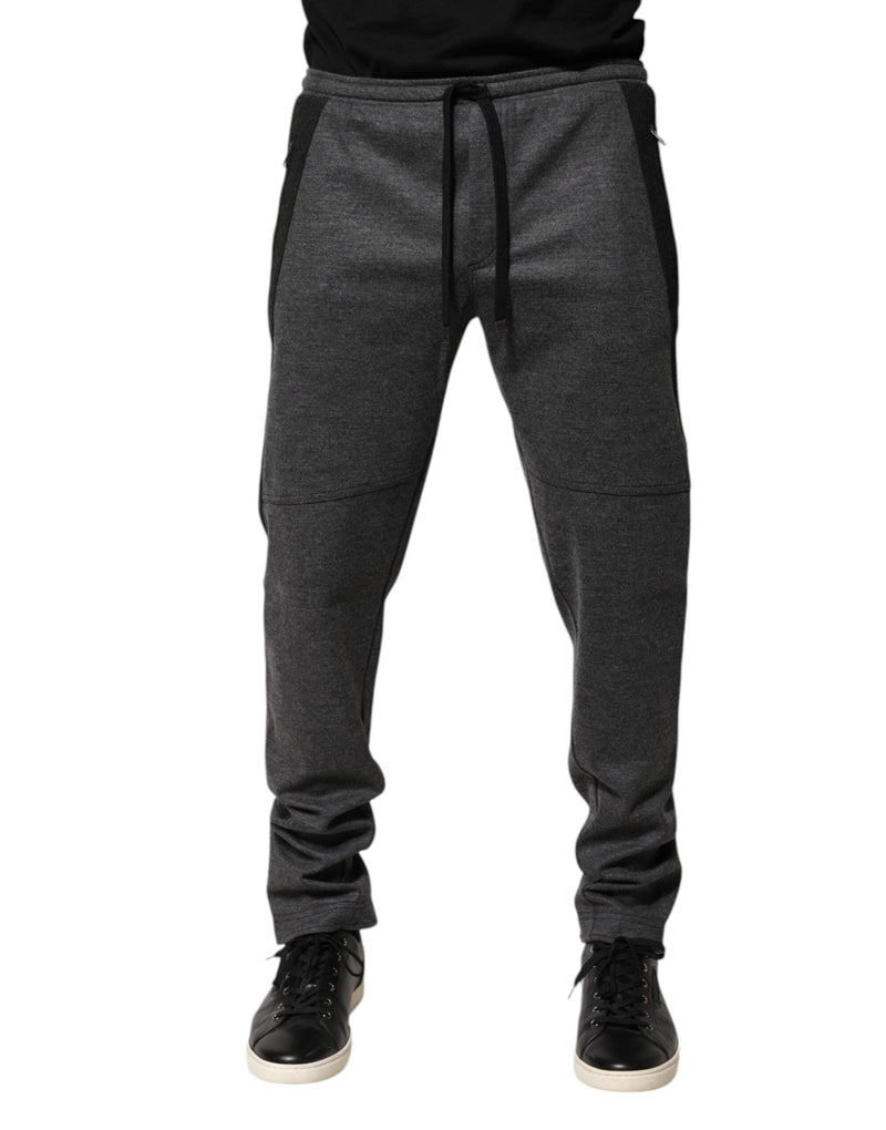 Gray Black Wool Blend Jogger Sweatpants  Pants Dolce & Gabbana