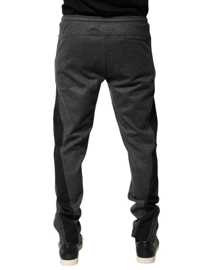 Gray Black Wool Blend Jogger Sweatpants  Pants Dolce & Gabbana