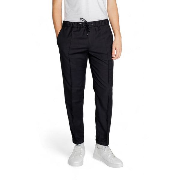 Black Polyester Pant Armani Exchange