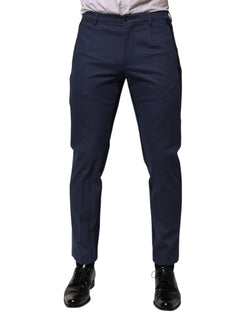 Blue Cotton Tapered Men Formal Trousers Pants Dolce & Gabbana